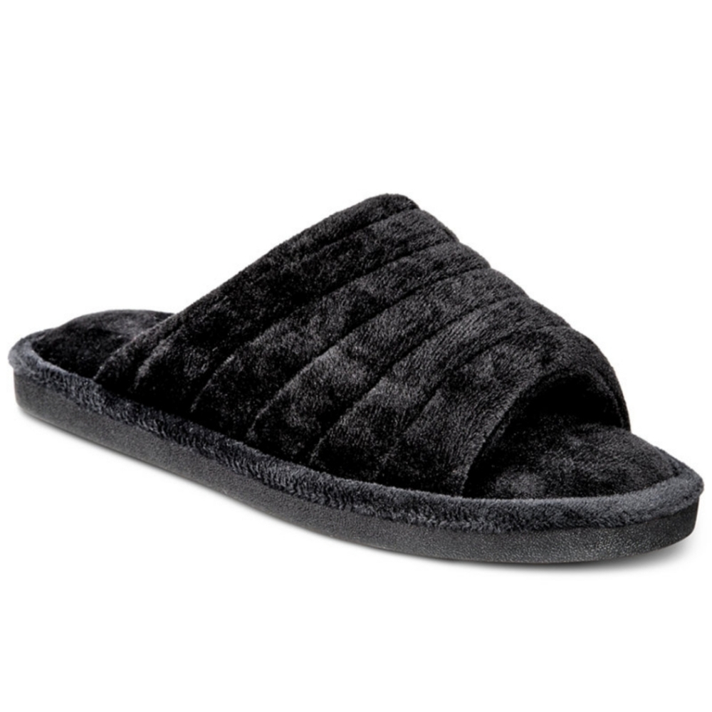 🆕️Alfani  Velour Stuffed Striped Slide Slippers